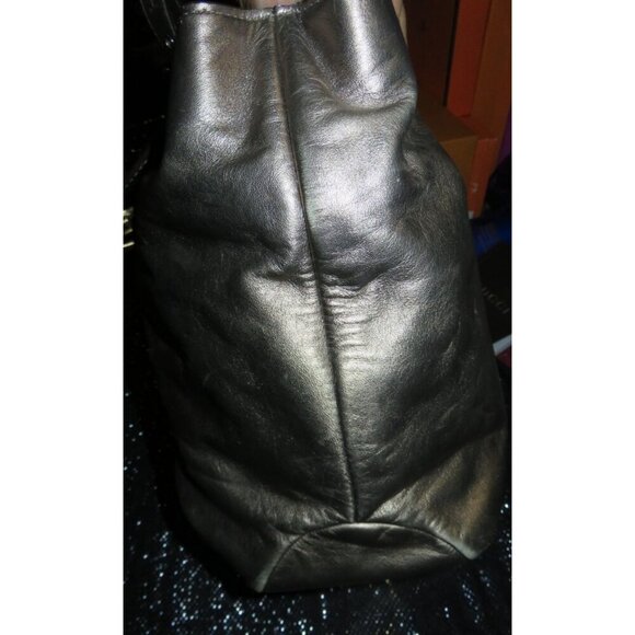 Coach Soho Metallic Gold Bronze Leather Pleated Carryall Handbag - Picture 4 of 12